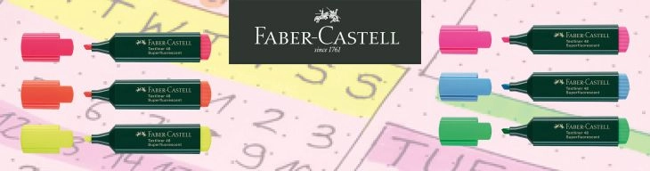 Faber-Castell Textmarker in verschiedenen Farben.