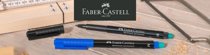 Faber-Castell Multimark auf Holzunterfläche. 