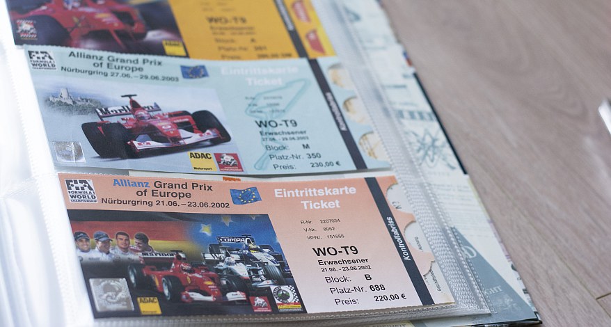 Zwei Tickets für den Formel-1-Grand-Prix im Ticketalbum