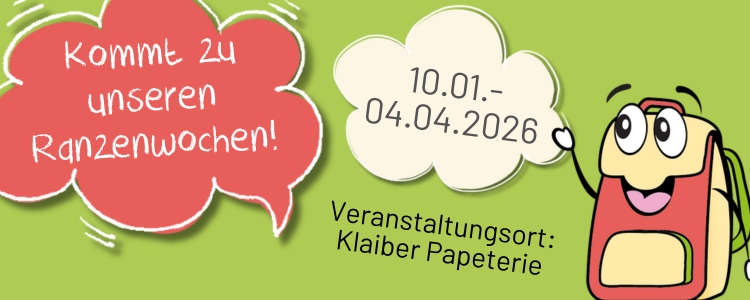 Banner zu den Ranzenwochen bei Klaiber in 2026