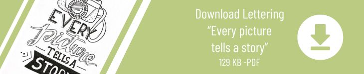 Grafik zum Download „Lettering – Every picture tells a story“