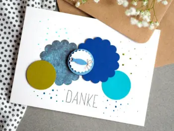 Gebastelte Danksagungskarte zur Kommunion