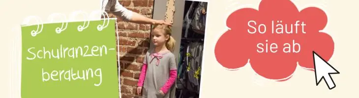 Grafik zum Thema Schulranzen mit dem Text "Schulranzenberatung – So läuft sie ab"
