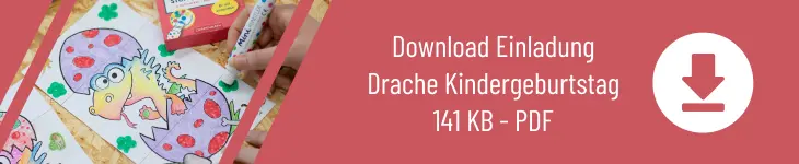 Grafik zum Download „Download Einladung Drache Kindergeburtstag“