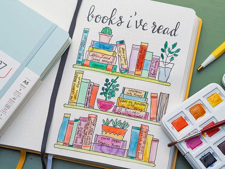 Aufgeschlagenes Bullet Journal von LEUCHTTURM1917 mit „books-i´ve-read“-Seite. Foto: Johanna Rundel