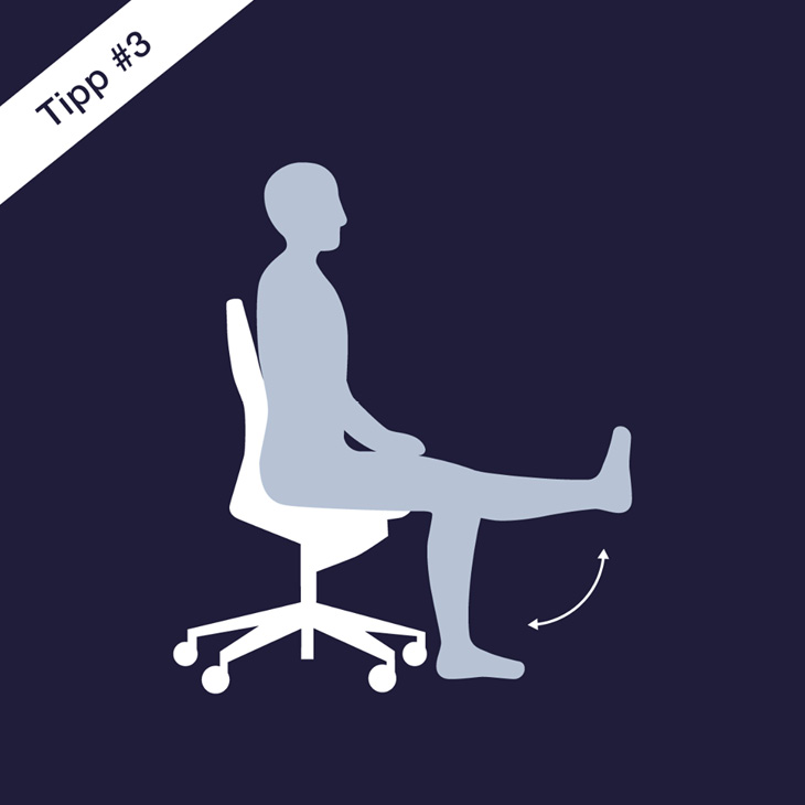 Grafik mit einer Übung für mehr Ergonomie am Schreibtisch.