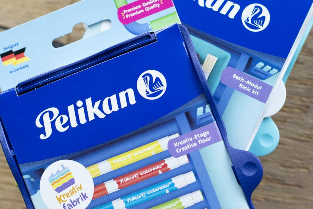 Detailaufnahme der Kreativfabrik von Pelikan: Module und Kästen.