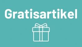 Das Wort "Gratisartikel" mit einem Geschenk Icon.
