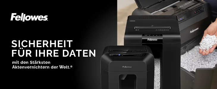 Fellowes Aktenvernichter für sichere Datenvernichtung.