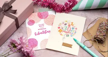 Spruchsammlung mit den SCHÖNSTEN Sprüchen [+ DIY-Glückwunschkarte mit Schritt-für-Schritt-Anleitung] zum 30. Geburtstag von [haendler-name]] in Lingen