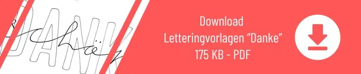 Grafik zum Download „Letteringvorlagen Danke“