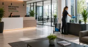 Sauberkeit im Büro: Tipps für Empfang, Konferenzräume, Fensterreinigung, Staubsauger, Wischtücher und Reinigungshelfer. Jetzt praktische Lösungen für gepflegte Arbeitsbereiche bei Nottbeck entdecken.