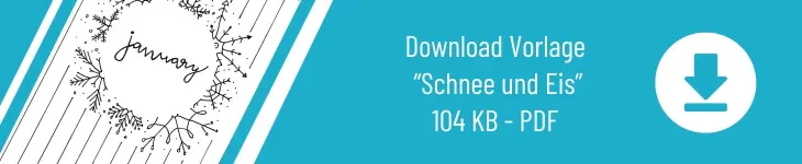 Downloadbutton für ein Bullet Journal Deckblatt mit Eiskristall