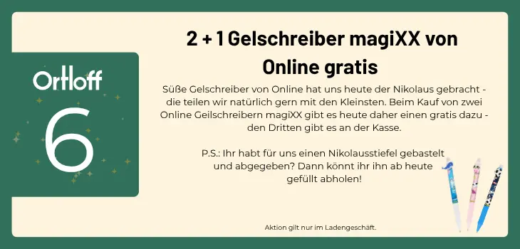 Türchen Nummer 6 des Ortloff Adventskalenders.