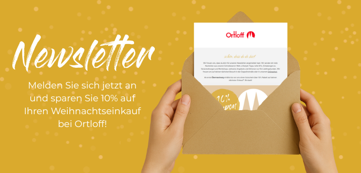 Das Wort "Newsletter" steht vor einem rosa Hintergrund. Daneben hält Comicfigur Jupp die Hand auf, in die Briefumschläge fallen.