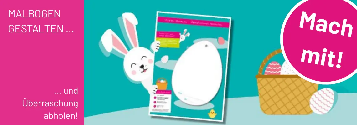 Grafik zur Bewerbung des Oster Malbogens