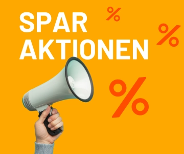 Ein Megafon wird vor orangenen Hintergrund hochgehalten.