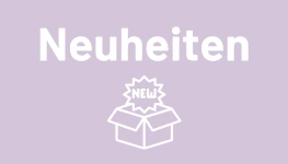 Das Wort "Neuheiten" mit einem Karton Icon.