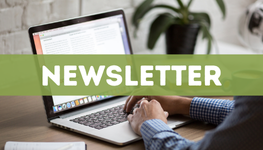 Das Wort "Newsletter" mit einem Umschlag Icon.