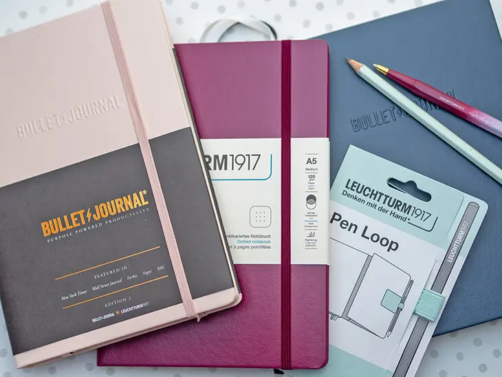Verschiedene Produkte zum Bullet Journaling von LEUCHTTURM1917. Foto: Johanna Rundel
