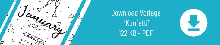 Downloadbutton für ein Bullet Journal Deckblatt mit Silverster-Doodles)