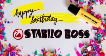 Der Stabilo BOSS feiert 2021 seinen 50. Geburtstag. Alles zur Geschichte des Textmarkers bei Reich in Schrobenhausen und im Onlineshop.