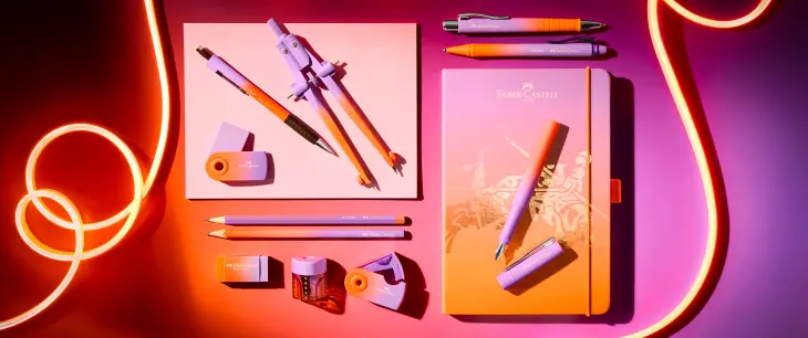 üllhalter, Bleistift, Spitzer, Radiergummi und weiteres Schul- und Büromaterial aus der Sonderedition "Follow your flow" von Faber.Castell
