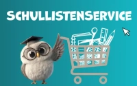 Bild mit Eule und Schullisten-Service