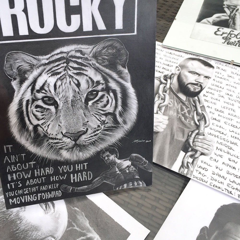 Adil Arslans in Bleistift gezeichnete Lieblingsbilder