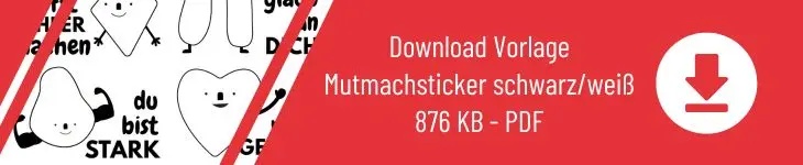 Grafik zum Download „Mutmachsticker scharz/weiß“