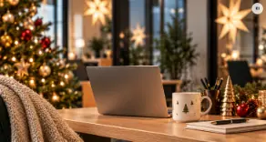 Genießen Sie die Weihnachtszeit sowohl im Büro als auch Zuhause