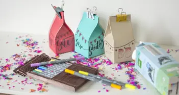 Hübsches und stabiles Upcycling: Verwenden Sie Milchpackungen als Präsentverpackung wieder! Tipps bei Sutter in Freiburg und im Onlineshop.