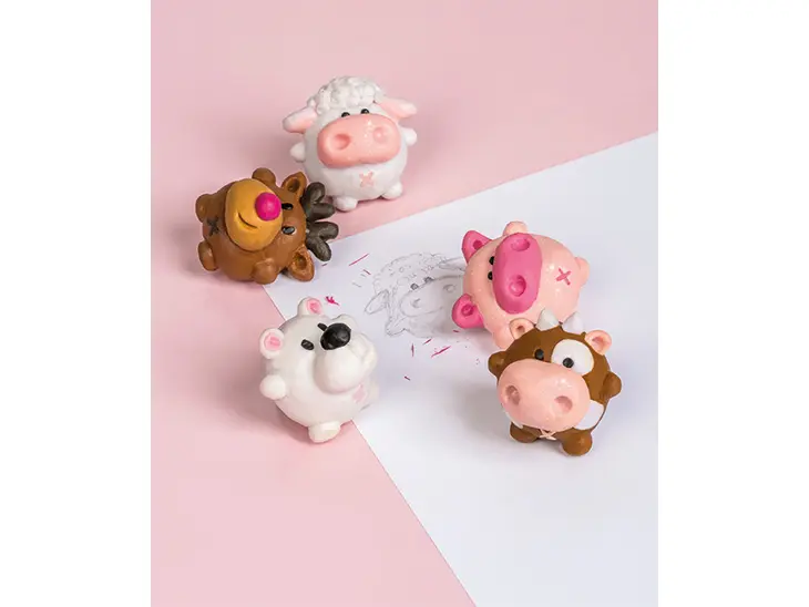 5 kleine Tiere aus dem Bastelset „Kneten und Radieren“ von KNORR prandell)