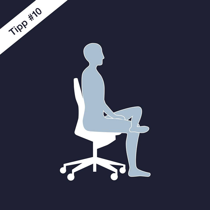 Grafik mit einer Übung für mehr Ergonomie am Schreibtisch.