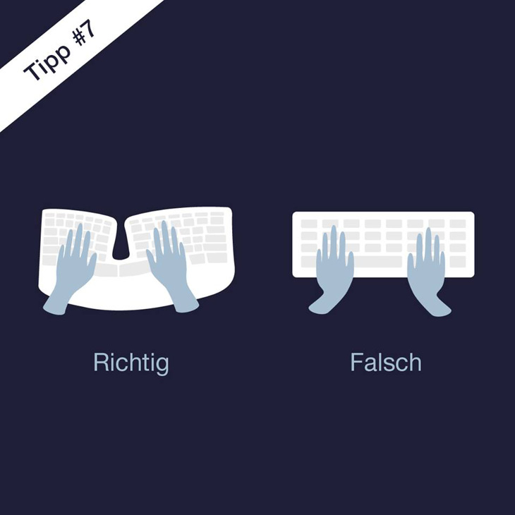 Grafik mit einer Übung für mehr Ergonomie am Schreibtisch