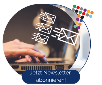 Das Wort "Newsletter" mit einem Umschlag Icon.
