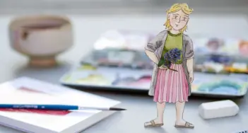 DIY-Bloggerin Johanna Rundel macht den Selbstversuch und zeichnet ein Mini-Me Papierfräulein. Mehr dazu bei Trugge in Geseke und im Onlineshop.