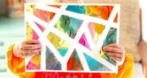 Einfache Bastelidee ✄ für 1-2-Jährige: Tape Resist Art! Inklusive Anleitung und Materialliste ✔ von Trugge in Geseke
