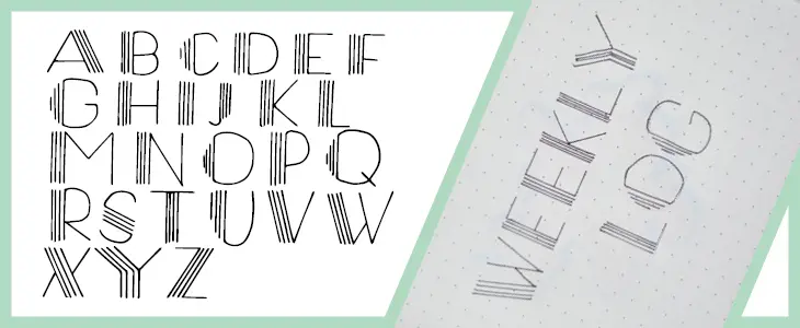 Grafik eines Handlettering-Alphabets im Art-Deco-Stil