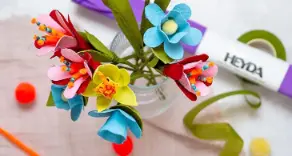 Blumen ✿ aus Eierkarton basteln | 3 einfache Schritt-für-Schritt-Anleitungen| von Viehausen in Erkelenz ♥