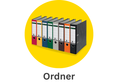Ordner auf gelbem Hintergrund
