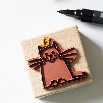 Stempel mit Marker eingefärbt