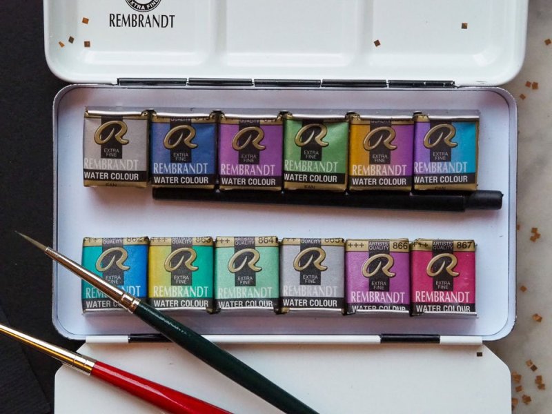 Aquarellfarbkasten mit Special-Effects-Farben von Rembrandt