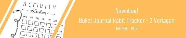 Banner mit dem Text „Download Bullet Journal Habit Tracker - 2 Vorlagen“