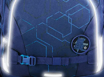 Detailaufnahme reflektierender Elemente des Schulrucksacks coocazoo PORTER.