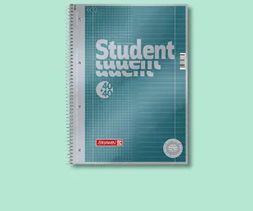 Bild eine Collegeblocks von Brunnen auf mintgrünem Hintergrund