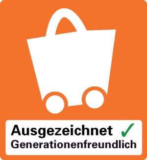 Logo des Handelsverband Deutschland mit dem Qualitätszeichen "Ausgezeichnet Einkaufen".