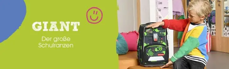 Werbebanner für den Schulranzen GIANT von Step by Step.