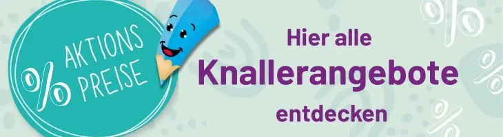 „Banner mit Schriftzug: Aktionspreise – Hier alle Knallerangebote entdecken“