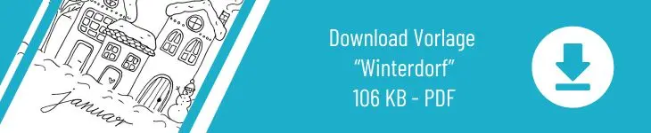 Downloadbutton für ein Bullet Journal Deckblatt mit Häusern